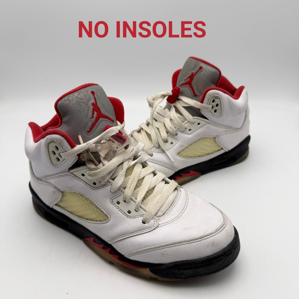 Jordan 5 Retro Fire Red 2020 440888-102 Size 7Y No Box No Insoles